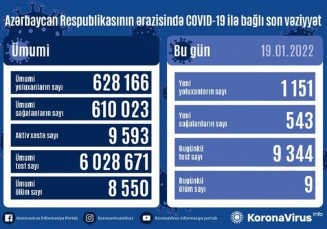 COVID-19 в Азербайджане: 1151 человек заразились, 9 скончались