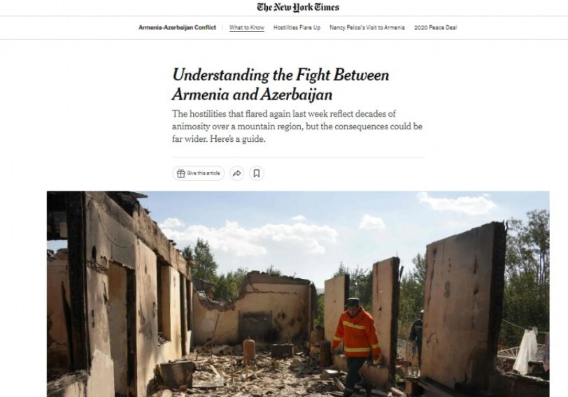 «Нью-Йорк Таймс» изложил свой взгляд на недавнее обострение ситуации на условной армяно-азербайджанской границе