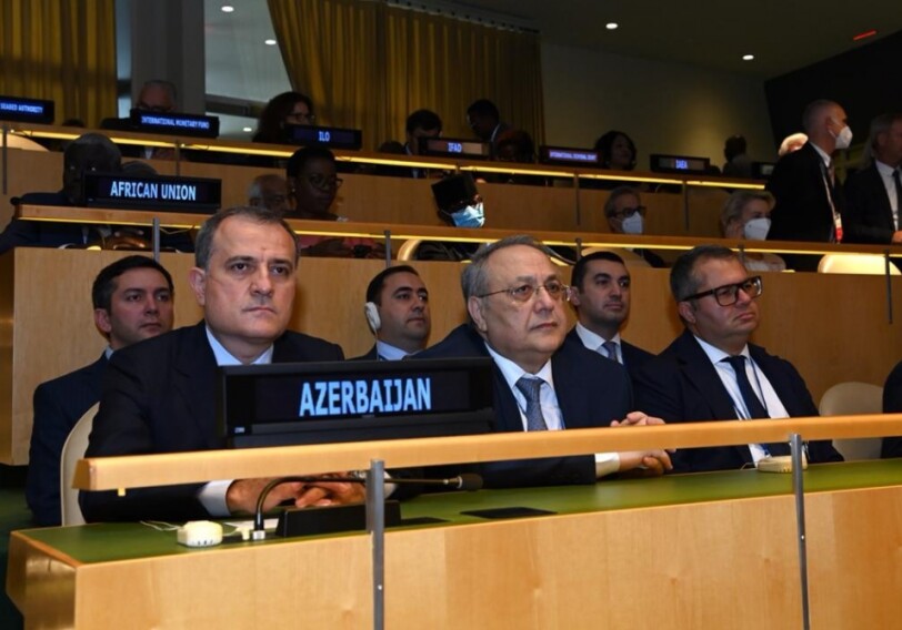 Джейхун Байрамов принимает участие в церемонии открытия 77-й сессии ГА ООН (Фото)