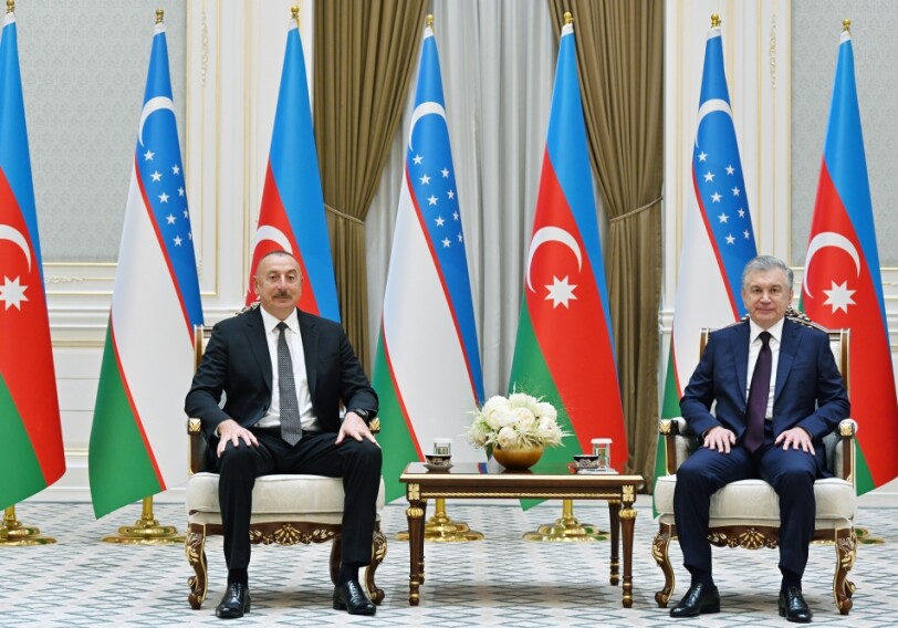 Состоялась встреча президентов Азербайджана и Узбекистана в узком и расширенном составе (Фото-Обновлено)