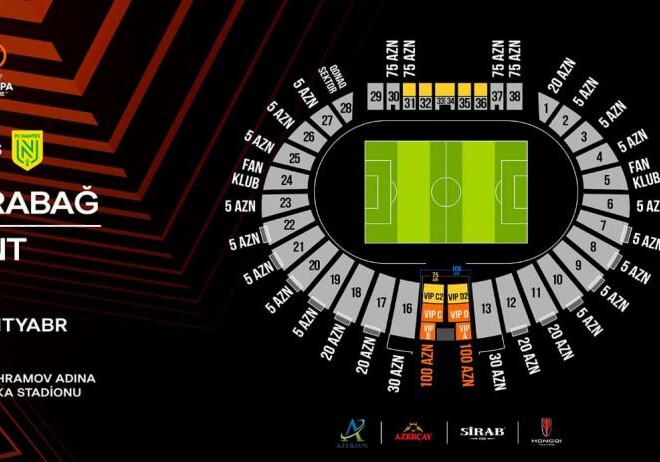Завтра в продажу поступят билеты на матч «Карабах» – «Нант»