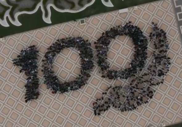 В Гяндже прошел флешмоб «Вечно живой лидер - 100 лет!» (Видео)