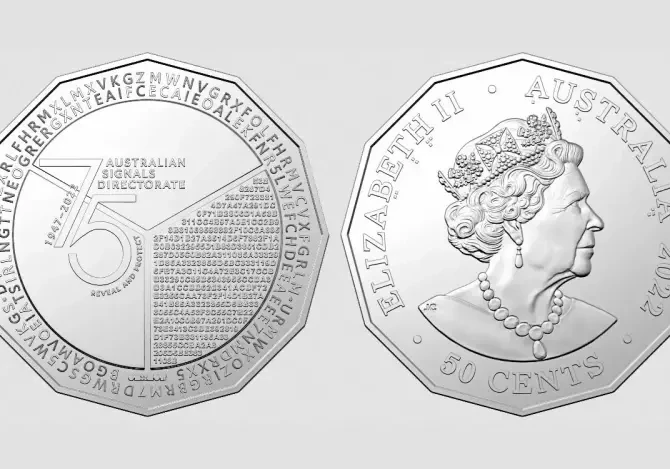 В Австралии выпустили монету с шифром