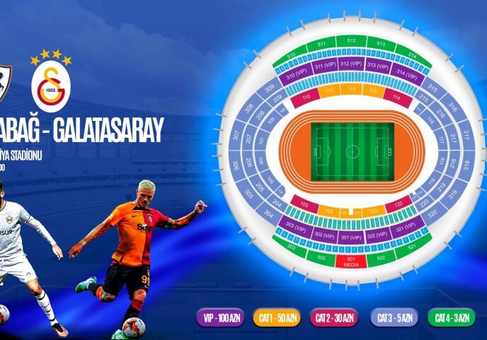 На матч «Карабах» – «Галатасарай» продано свыше 56 000 билетов
