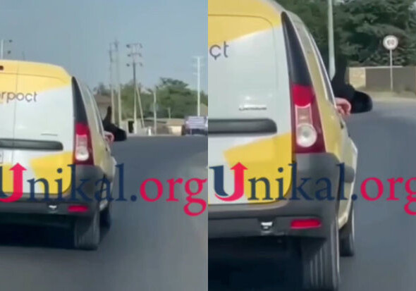 Уволен сотрудник «Азерпочт», высунувший ногу из окна машины (Видео)