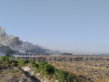 В Шабране начался крупный пожар – Огонь перекинулся на объекты общепита