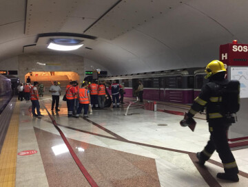 МЧС Азербайджана провело пожарно-тактические учения на станции метро «8 Ноября» (Видео)