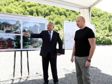 Президент Ильхам Алиев заложил фундамент села Яншаг Кяльбаджарского района