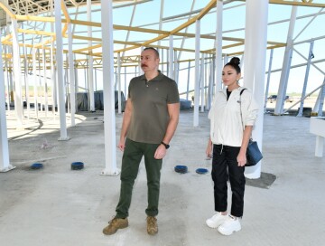 Ильхам Алиев и Мехрибан Алиева ознакомились со строительными работами в Зангиланском международном аэропорту (Фото)