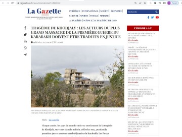 La Gazette: Виновные в Ходжалинском геноциде должны быть привлечены к ответственности