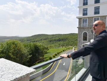 Ильхам Алиев и Мехрибан Алиева открыли отель Basqal Resort & Spa в Исмаиллы (Фото-Обновлено)