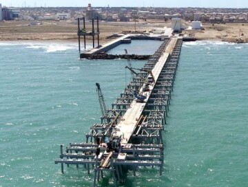 «Азерэнержи» строит большую эстакаду в море – В связи с падением уровня Каспия (Фото)