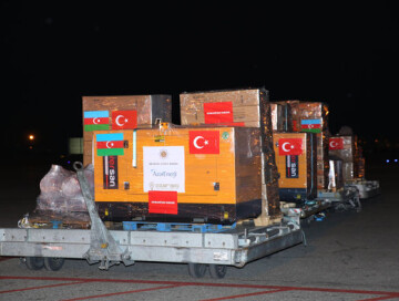 По указанию Мехрибан Алиевой в Турцию вылетел еще один самолет с гумпомощью (Фото)